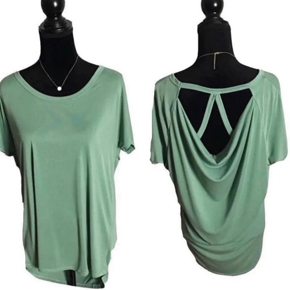 Short sleeve top with strappy back